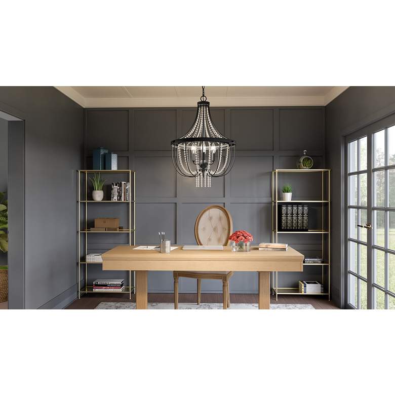 Image 1 Quoizel Adelaide 20 1/4" Wide Matte Black 4-Light Pendant in scene