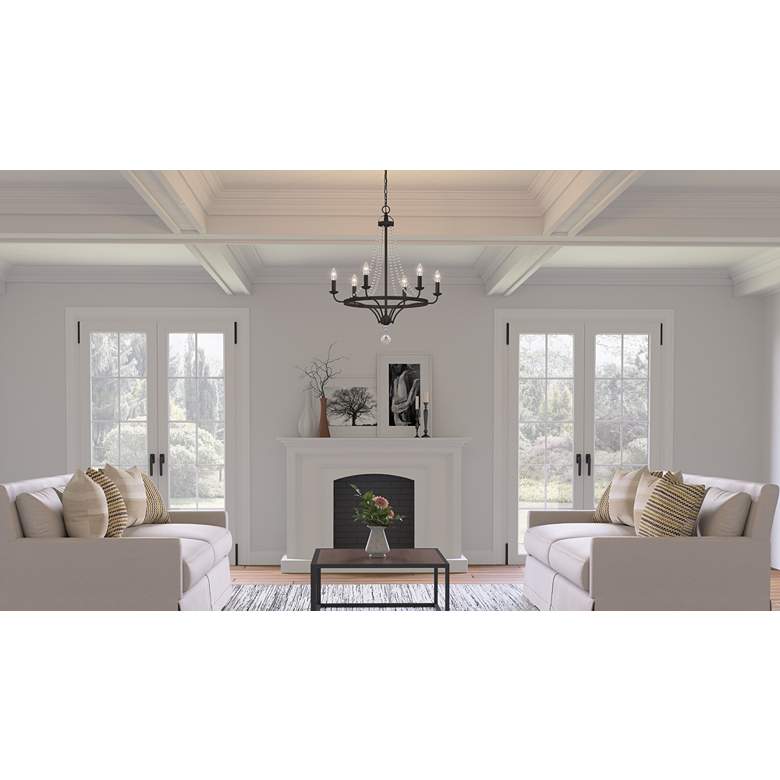 Image 1 Quoizel Adelaide 26" Wide Matte Black 6-Light Chandelier in scene