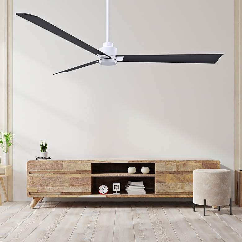 Image 1 56" Alessandra Matte White and Matte Black Ceiling Fan in scene