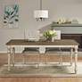 Fiona 72" Wide Brown Distressed White Wood Dining Table in scene