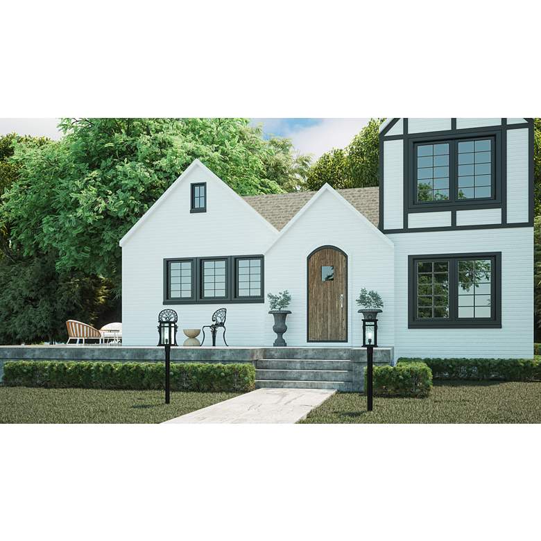 Image 1 Quoizel Moira 20 1/2" Earth Black Outdoor Post Mount Light in scene