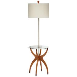10F51 - Vanguard Antique Oak Wood Floor Lamp