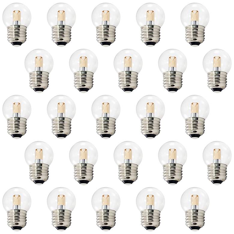 Image 1 10W Equivalent Clear 1.2W LED Dimmable E26 G40 Pack of 25