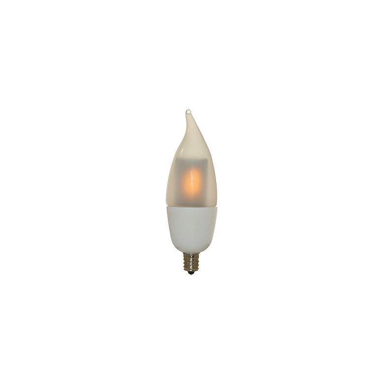 Image 1 10W Equivalent Frosted 1W LED Flicker Flame Candelabra Bulb