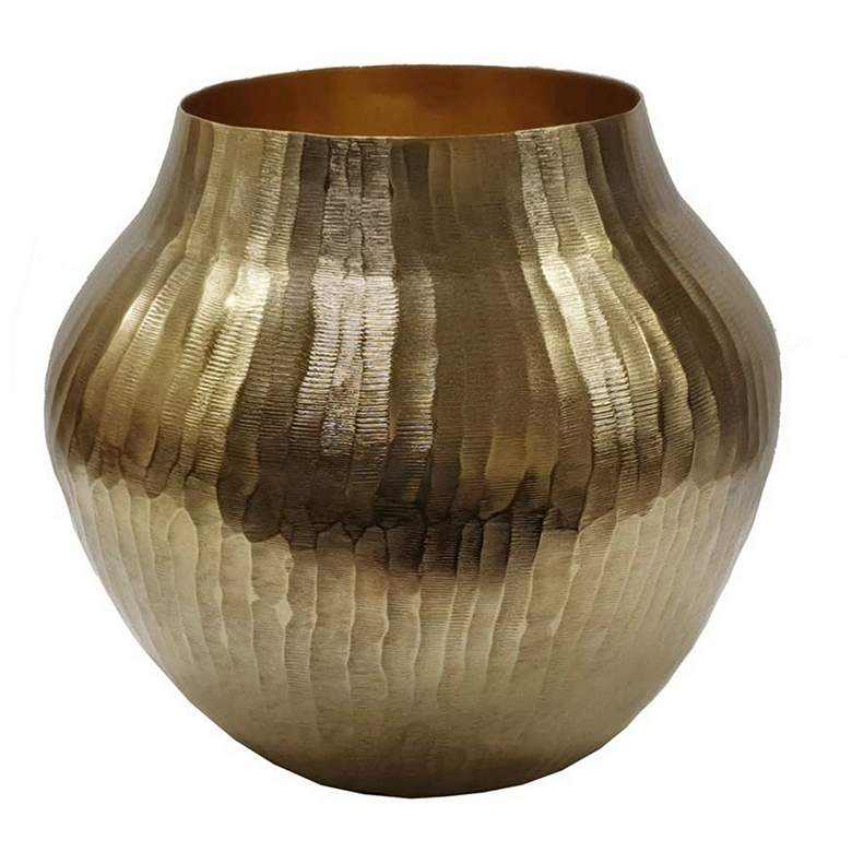 Image 1 11.4" High Gold Chisel Vase