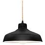 1_11.5"W Carbon Frame Matte Black Small Loft Beige Twisted LED Pendant
