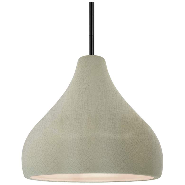 Image 1 11.5"W Celadon Frame Matte Black Droplet Rigid Stem Kit LED Pendant