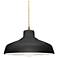 11.5"W Gloss Black/White Frame Antique Brass Small Loft Twisted LED Pe