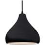 1_11.5"W Gloss Black/White Frame Matte Black Droplet Black Cord LED Pend