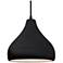 11.5"W Gloss Black/White Frame Matte Black Droplet Black Cord LED Pend