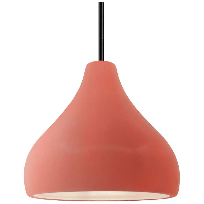 Image 1 11.5"W Gloss Blush Frame Matte Black Droplet Rigid Stem Kit Pendant