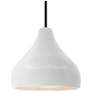 11.5"W Gloss White Frame Matte Black Droplet Rigid Stem Kit Pendant