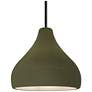 11.5"W Matte Green Frame Matte Black Droplet Rigid Stem Kit Pendant