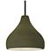 11.5"W Matte Green Frame Matte Black Droplet Rigid Stem Kit Pendant