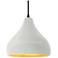 11.5"W Matte White/Gold Frame Matte Black Droplet Black Cord Pendant