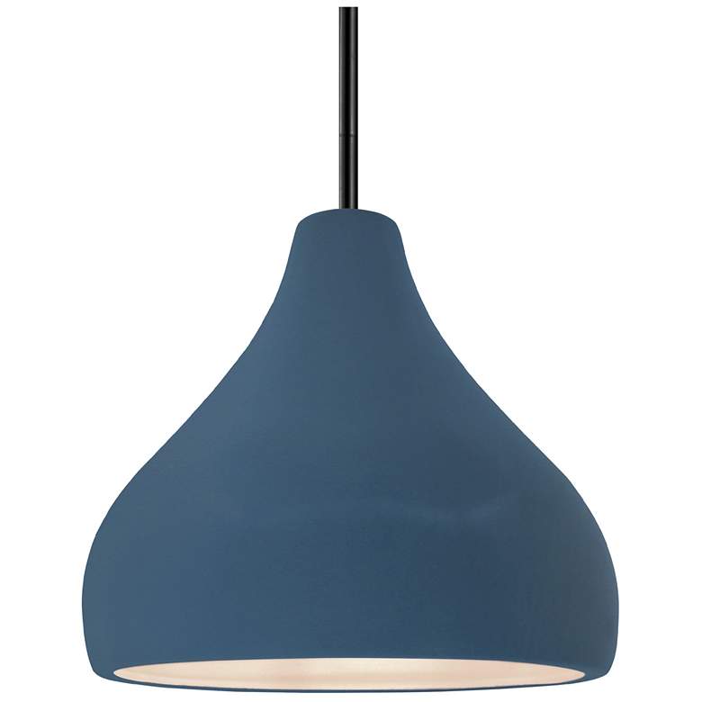 Image 1 11.5"W Midnight Frame Matte Black Droplet Rigid Stem Kit LED Pendant