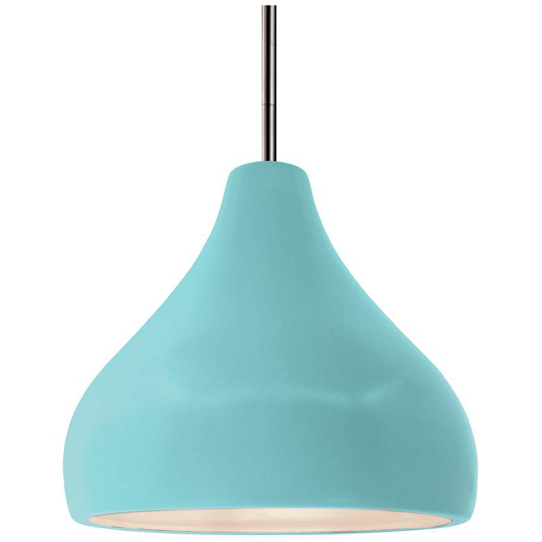 Image 1 11.5"W Reflecting Pool Frame Nickel Droplet Rigid Stem Kit LED Pendant