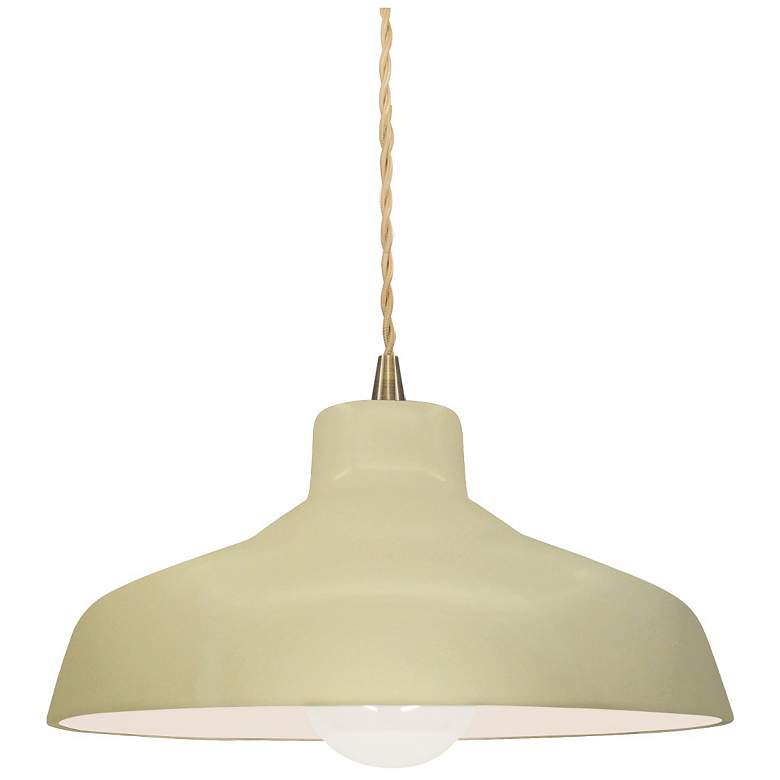 Image 1 11.5"W Vanilla Gloss Frame Antique Brass Small Loft Twisted LED Pendan