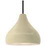 11.5"W Vanilla Gloss Frame Matte Black Droplet Rigid Stem Kit Pendant