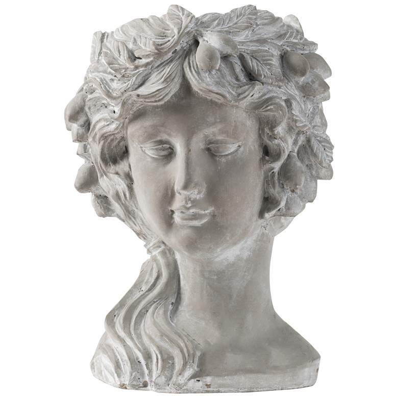 Image 1 11.6" Whitewash Stone Garden Planter