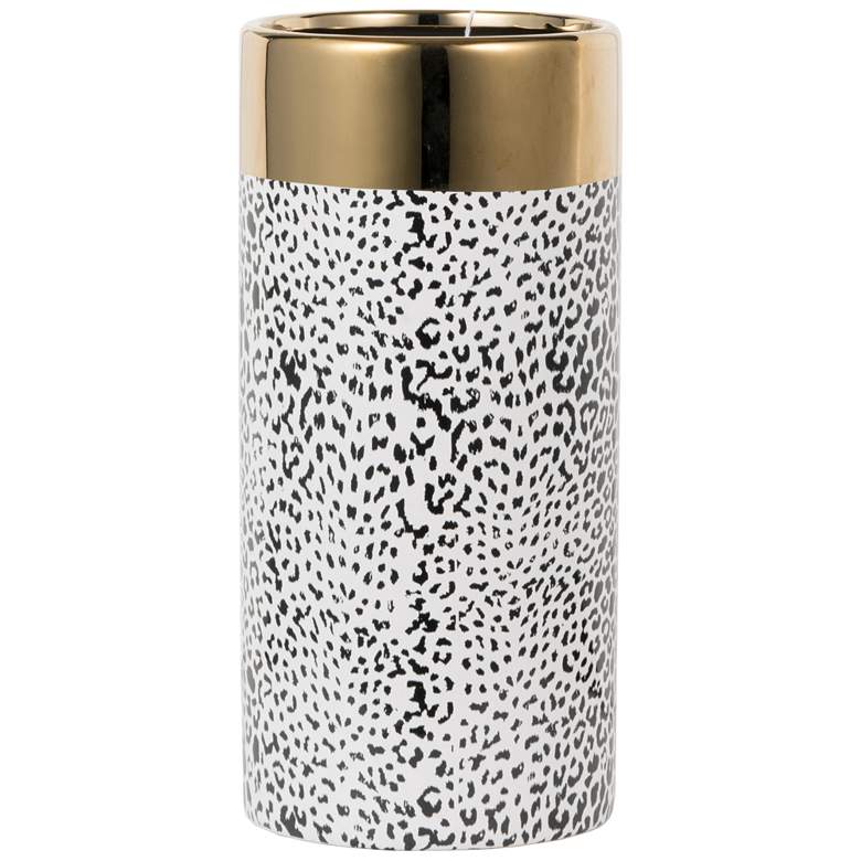 Image 1 11.8" Matte Gold and Matte Black Ceramic Vase