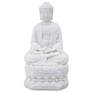 11.8" White Sitting Buddha