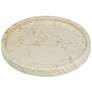 11.8" Wide Cream Marble Decorative Plate with Raised Trim