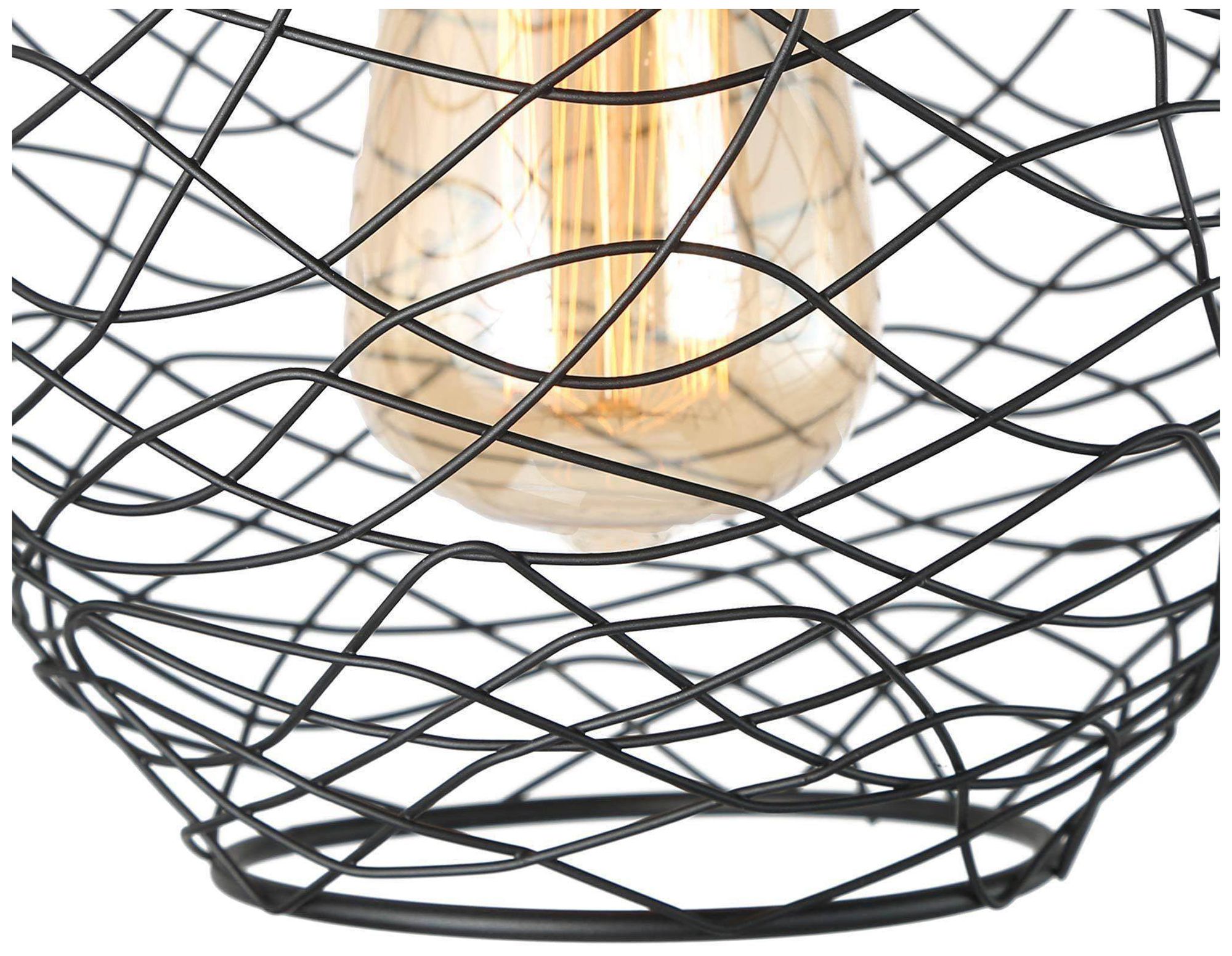 Image 7 11 1/2" High Black And Brass Cage Pendant Light more views