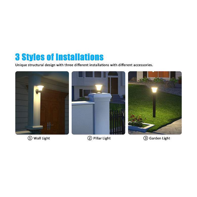 Image 4 11 1/2"H Crystal Diamond 2CCT LED Solar Wall Light more views
