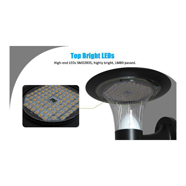 Image 5 11 1/2"H Crystal Diamond 2CCT LED Solar Wall Light more views