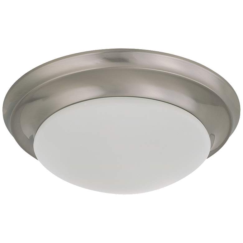 Image 1 11-3/4 in.; Flush Mounted; Frosted Glass; Brushed Nickel Finish; 120-277V