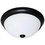 11 in.; LED Flush Dome Fixture; Mahogany Bronze Finish with Frosted Glass