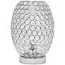 11" Glamorous Round Crystal Uplight Vase Table Lamp, Chrome