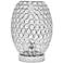 11" Glamorous Round Crystal Uplight Vase Table Lamp, Chrome