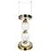 11" Gold & White Marble & Metal Pebble Pillar Holder