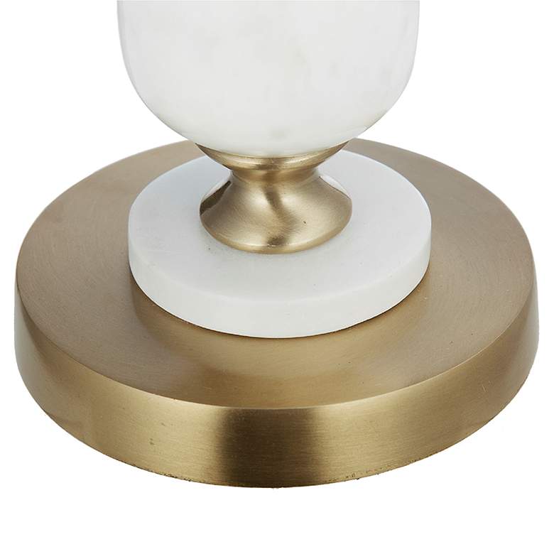 Image 4 11" Gold & White Marble & Metal Pebble Pillar Holder more views