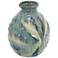 11" High Blue and Brown Reactive Glazed Vase