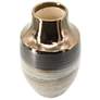 11" High Gray and Copper Modern Textured Cylinder Vase
