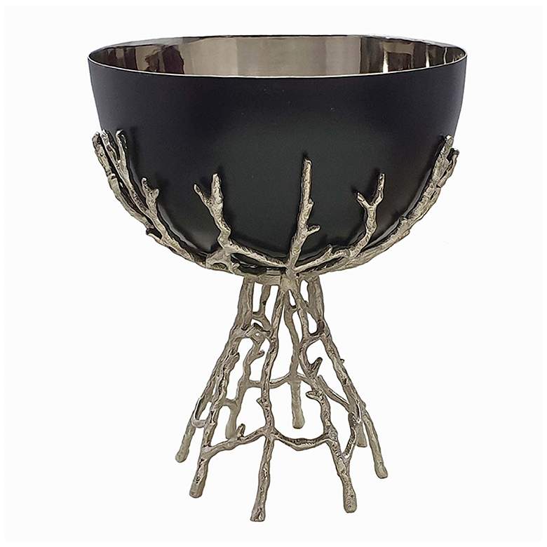 Image 1 11 inch Nickel and Black Twig Bowl Large