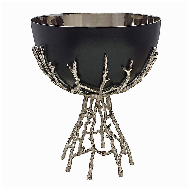 Image 1 11" Nickel and Black Twig Bowl Large