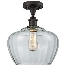 Image1 of 11" Semi-Flush Mount - Bronze - Clear Shade