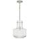 11" W x 15" H 1-Light Pendant in Polished Nickel with Clear Flute