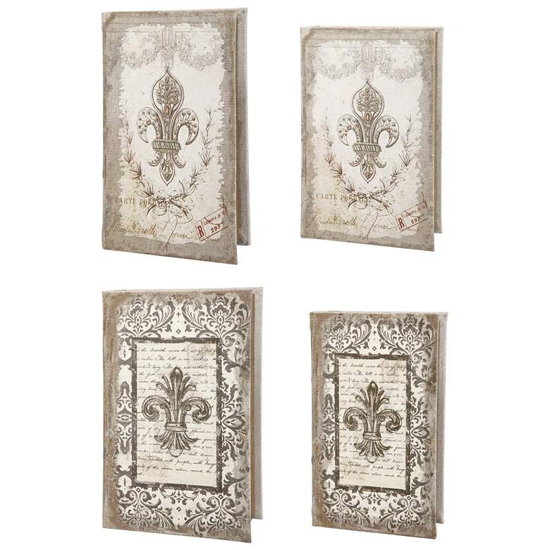 Image 1 11" White Book Boxes - Set of 4
