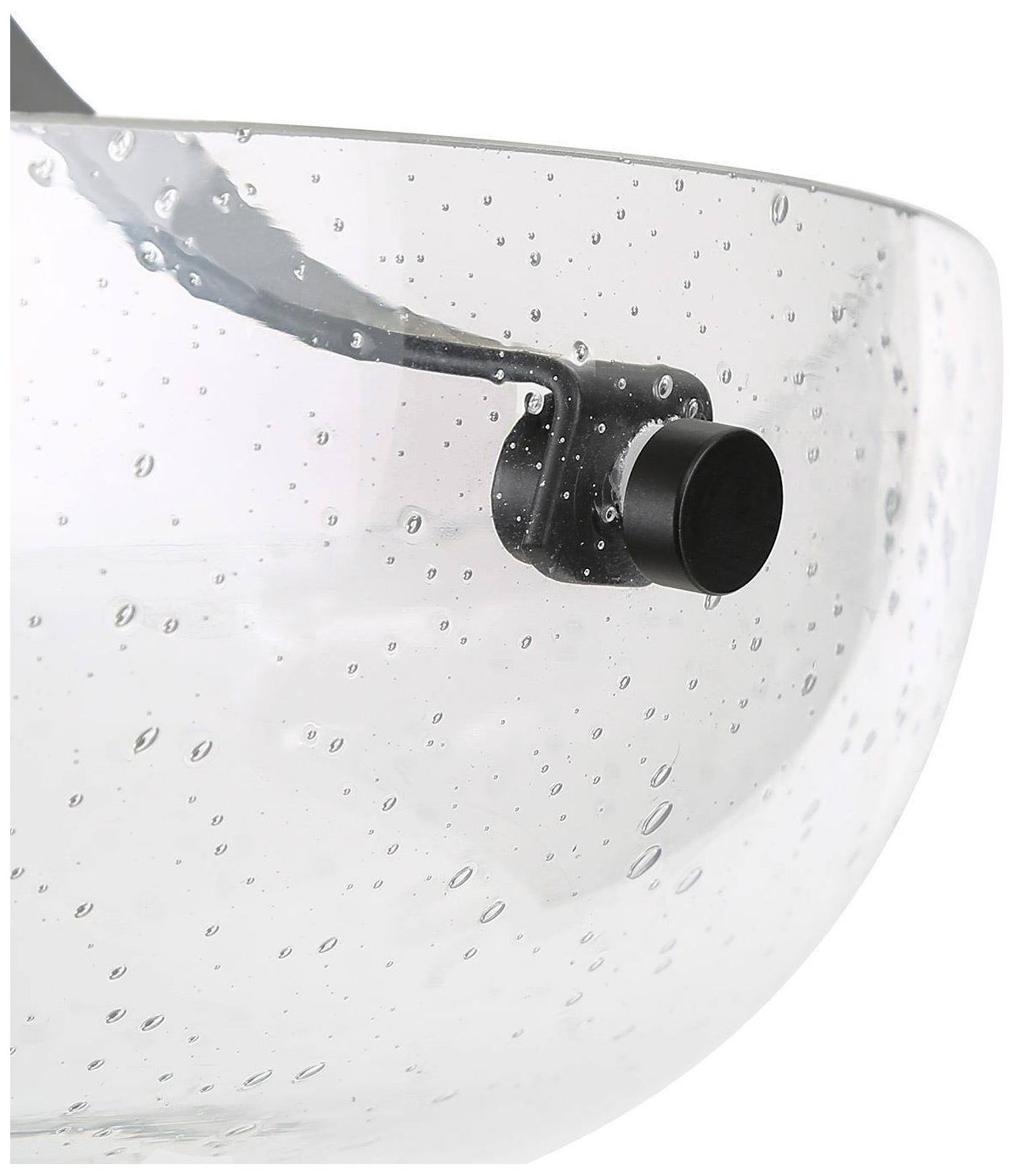 Image 3 11" Wide 3-Light Black Glass Drum Semi-Flush Ceiling Light more views