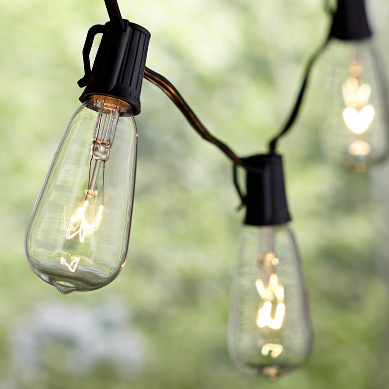Image 1 11-Light Ella Clear Edison Vintage Outdoor String Light Set