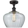 11" Semi-Flush Mount - Bronze - Clear Shade