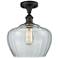 11" Semi-Flush Mount - Bronze - Clear Shade