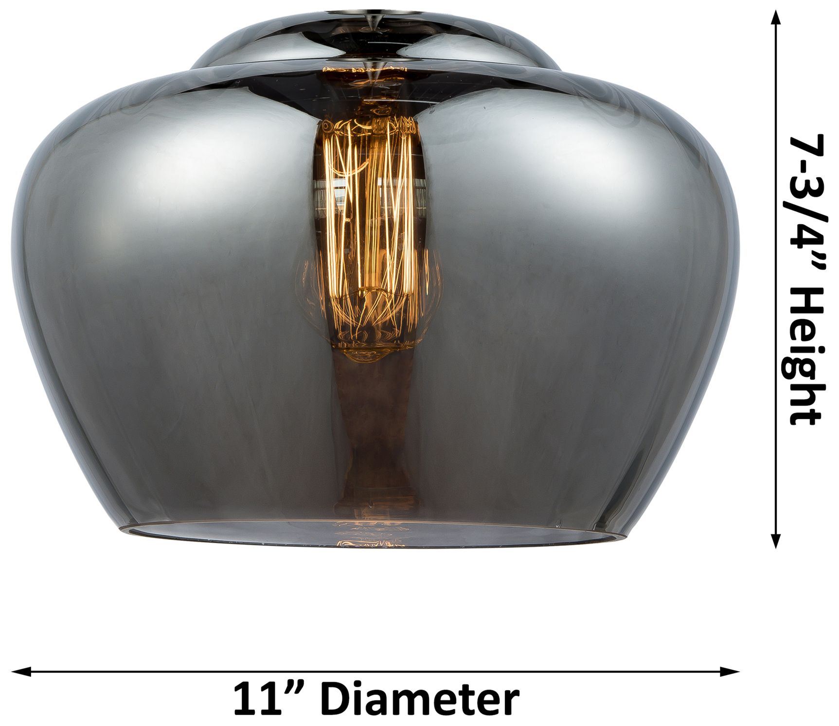 Image 5 11" Semi-Flush Mount - Bronze - Clear Shade more views