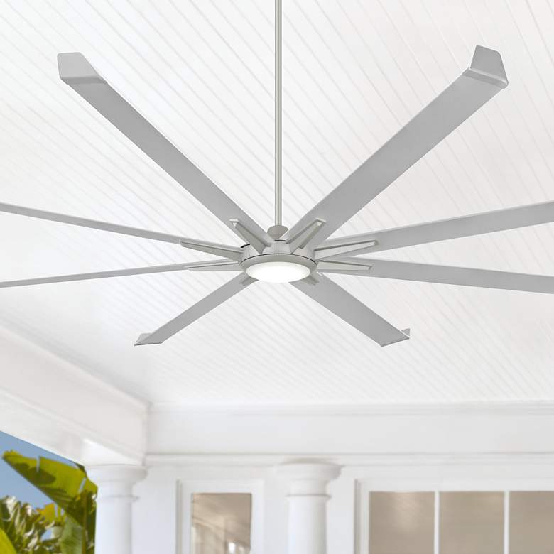 Image 1 110" Minka Aire Geant Aluminum Wet Location Large LED Fan with Remote