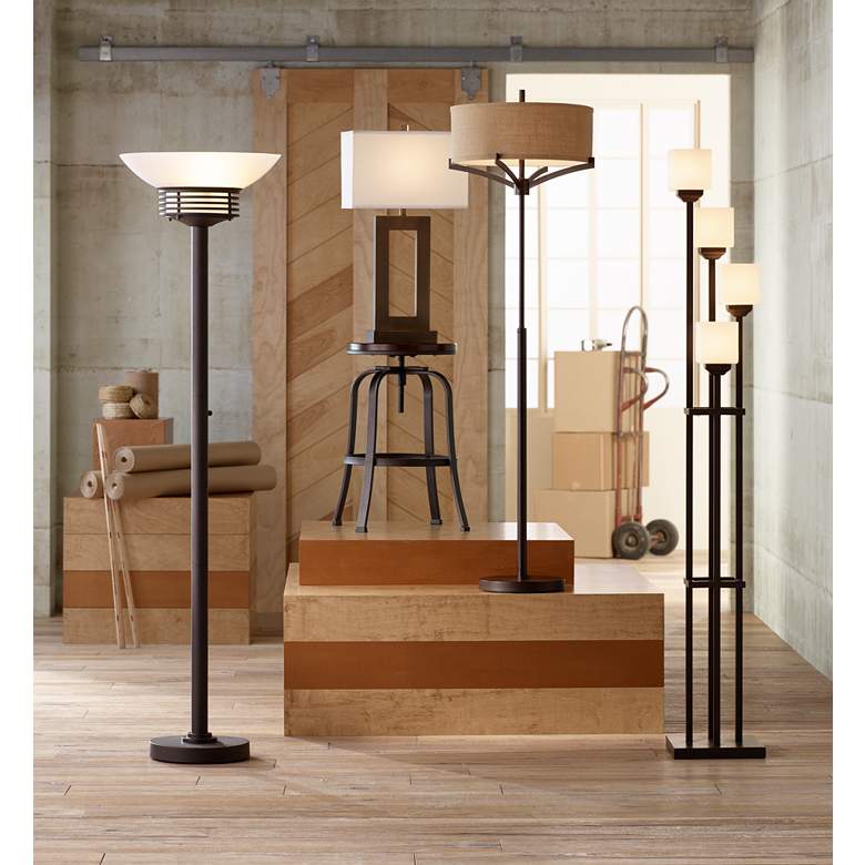 Image 1 Possini Euro 72 1/2" Deco Light Blaster 4-Light Torchiere Floor Lamp in scene